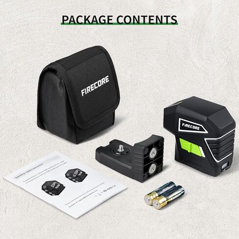 Firecore 3 Spot Laser Level, Green Beam Self-Leveling Laser Plumb Bob with Magnetic Base, 131-Foot Range, 2 AA Batteries and Carry Pouch Included - F301G in Saudi Arabia
