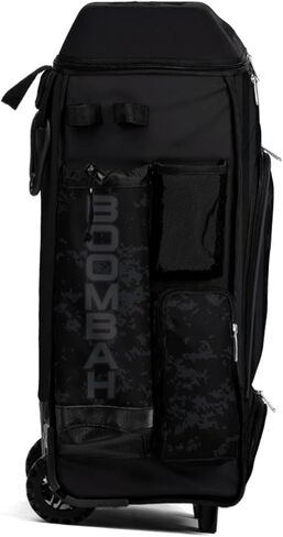 Boombah DEFCON Superpack Rolling Bat Bag - Telescopic Handle and Holds 4 Bats - Wheeled Version - USA Clandestine 2 Black/Charcoal in Saudi Arabia