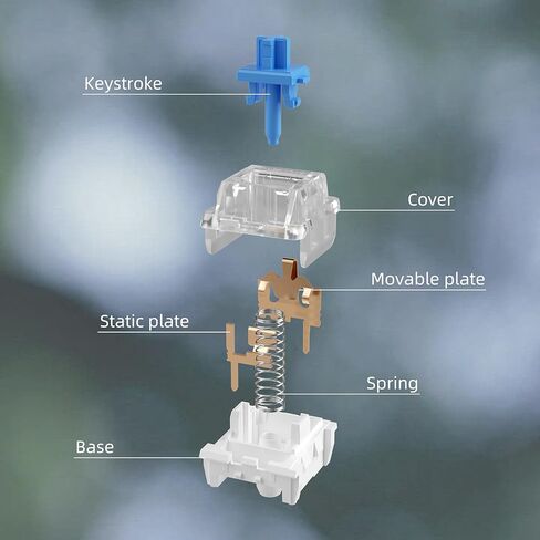Zhouwang 51 قطعة مفاتيح زرقاء، 3 قطع Outemu، مفتاح تجربة المنتج، مفتاح النقر المقاوم للغبار، صوت نقر واضح مع نقر قوي ومناسب للمطبوعات ثلاثية الأبعاد ولوحات مفاتيح الألعاب الميكانيكية. in Kuwait