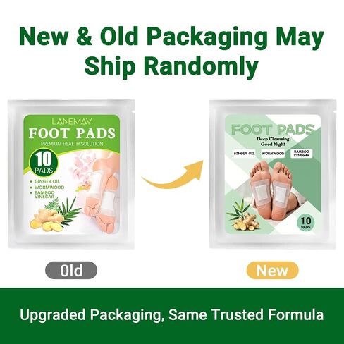 Deep Cleansing Foot Patches, Natural Ingredients for Food Care, Bamboo Vinegar & Ginger Oil, Goodnight Foot Pads, Helps Reduce Foot Odor, Sleep Better, Remove Tension, Fragrance-free Type, 10 Pieces in Saudi Arabia