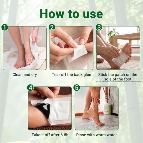 Deep Cleansing Foot Patches, Natural Ingredients for Food Care, Bamboo Vinegar & Ginger Oil, Goodnight Foot Pads, Helps Reduce Foot Odor, Sleep Better, Remove Tension, Fragrance-free Type, 10 Pieces in Saudi Arabia