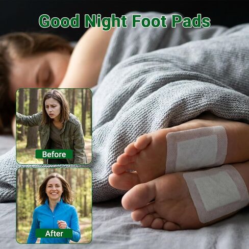 Deep Cleansing Foot Patches, Natural Ingredients for Food Care, Bamboo Vinegar & Ginger Oil, Goodnight Foot Pads, Helps Reduce Foot Odor, Sleep Better, Remove Tension, Fragrance-free Type, 10 Pieces in Saudi Arabia