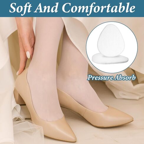 12 Pack Metatarsal Pads, Felt Metatarsal Foot Pads for Men Women, White Reusable Foot Pad for Balls of Feet, Small Felt Metatarsals Pad for Cushioning in Saudi Arabia