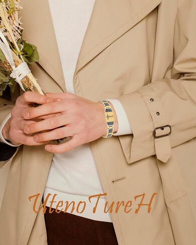 Magnetic Bracelet for Men, Christian Cross Jesus Stainless Steel Magnetic Therapy Bracelets, （Glod） in Kuwait