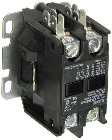 Eaton C25BNF240T Compact Definite Purpose Contactor, 40A Inductive Current Rating, 3 Max HP Rating at 115V, 7.5 Max HP Rating at 230V, 24VAC Coil Voltage in Saudi Arabia