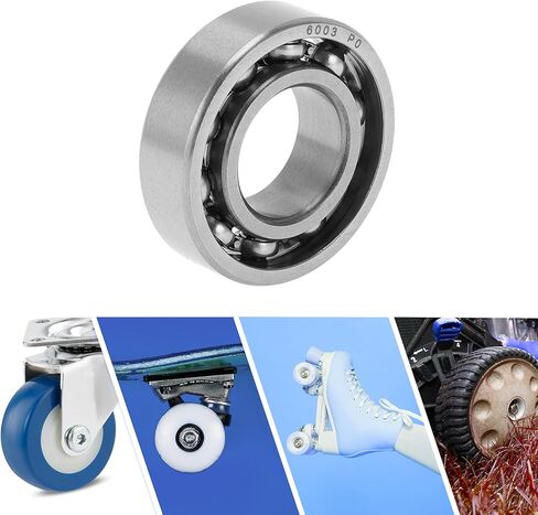 ACROPIX 6003 Deep Groove Ball Bearings P0 17x35x10mm Lubricated Bearings Open Type Silver Tone Scooter Skateboard Wheel 2 Pcs in Kuwait