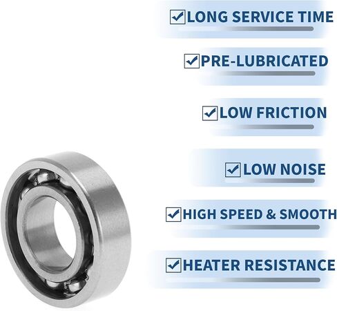 ACROPIX 6003 Deep Groove Ball Bearings P0 17x35x10mm Lubricated Bearings Open Type Silver Tone Scooter Skateboard Wheel 2 Pcs in Kuwait