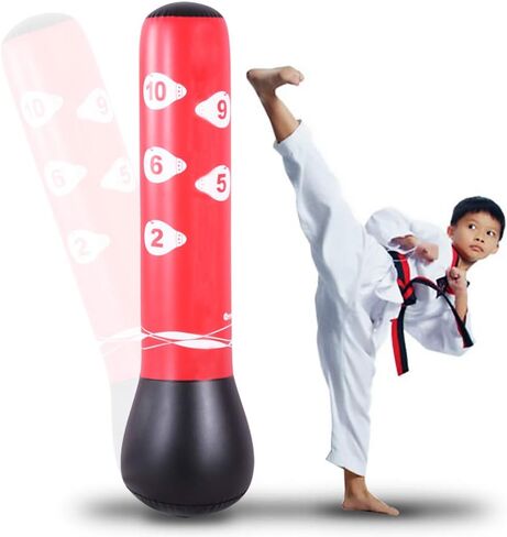 حقيبة ملاكمة قابلة للنفخ للياقة البدنية، حقيبة ملاكمة قوية للأطفال والكبار، حقيبة ملاكمة للإجهاد مقاس 59 بوصة in Kuwait