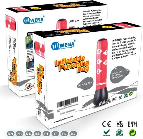 حقيبة ملاكمة قابلة للنفخ للياقة البدنية، حقيبة ملاكمة قوية للأطفال والكبار، حقيبة ملاكمة للإجهاد مقاس 59 بوصة in Kuwait