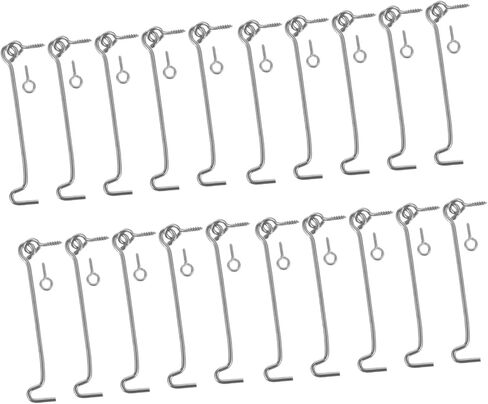 Mipcase 20Sets Stainless Steel Hook and Eye Latch Heavy Duty Cabin Hooks for Windows Doors Multi Functional Interior Door Latch Kit Elegant and Practical Design for Home Decor in Saudi Arabia
