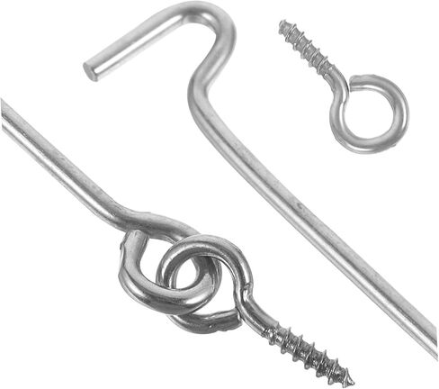 Mipcase 20Sets Stainless Steel Hook and Eye Latch Heavy Duty Cabin Hooks for Windows Doors Multi Functional Interior Door Latch Kit Elegant and Practical Design for Home Decor in Saudi Arabia