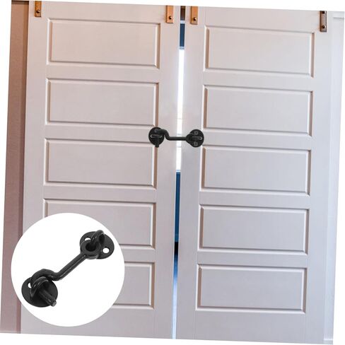 jojofuny 1Set Decorative Cast Hook and Eye Latch Durable Garage Door Latch for Decor Sturdy Design Resistant Easy to Style Hook Latch with Screws in Saudi Arabia