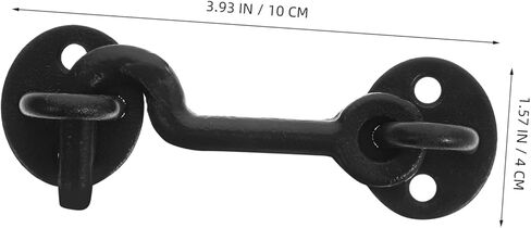 jojofuny 1Set Decorative Cast Hook and Eye Latch Durable Garage Door Latch for Decor Sturdy Design Resistant Easy to Style Hook Latch with Screws in Saudi Arabia