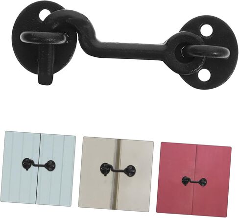 jojofuny 1Set Decorative Cast Hook and Eye Latch Durable Garage Door Latch for Decor Sturdy Design Resistant Easy to Style Hook Latch with Screws in Saudi Arabia