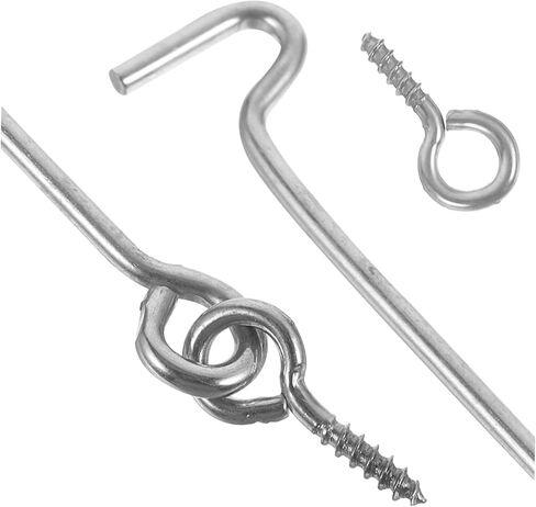 POPETPOP 20Sets Stainless Steel Hook and Eye Latch for Doors and Windows Easy to Install Windproof Design Secure Indoor Door Latch Kit Cabin Hooks for Home Use in Saudi Arabia