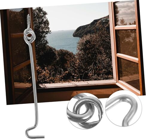 POPETPOP 20Sets Stainless Steel Hook and Eye Latch for Doors and Windows Easy to Install Windproof Design Secure Indoor Door Latch Kit Cabin Hooks for Home Use in Saudi Arabia