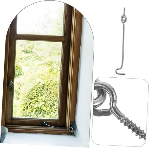 POPETPOP 20Sets Stainless Steel Hook and Eye Latch for Doors and Windows Easy to Install Windproof Design Secure Indoor Door Latch Kit Cabin Hooks for Home Use in Saudi Arabia