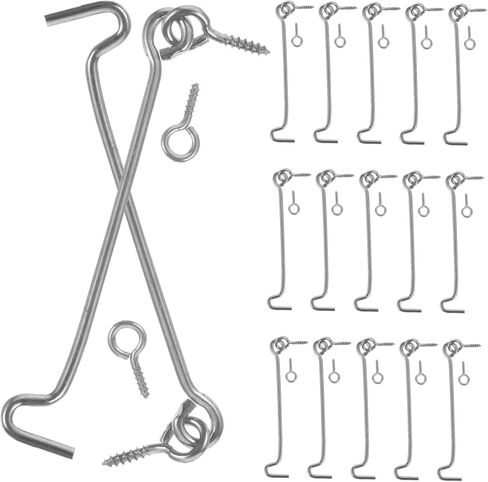 TEHAUX 20Sets Stainless Steel Door Hook and Eye Latch Windproof Hook Latch for Windows and Gates Heavy Duty Design for Secure Cabin and Barn Use in Saudi Arabia