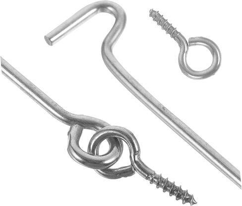 TEHAUX 20Sets Stainless Steel Door Hook and Eye Latch Windproof Hook Latch for Windows and Gates Heavy Duty Design for Secure Cabin and Barn Use in Saudi Arabia