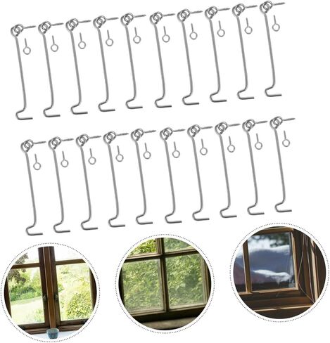 TEHAUX 20Sets Stainless Steel Door Hook and Eye Latch Windproof Hook Latch for Windows and Gates Heavy Duty Design for Secure Cabin and Barn Use in Saudi Arabia