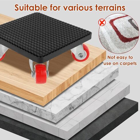 مجموعة أدوات رفع الأثاث، محركات الأثاث ذات العجلات، دوللي الأثاث 4 عجلات، رافعات الأثاث بسعة 880 رطل، محرك الأثاث القابل للدوران 360 درجة مع رافع لخزانة أريكة الثلاجة in Kuwait