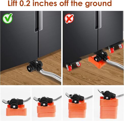 مجموعة أدوات رفع الأثاث، محركات الأثاث ذات العجلات، دوللي الأثاث 4 عجلات، رافعات الأثاث بسعة 880 رطل، محرك الأثاث القابل للدوران 360 درجة مع رافع لخزانة أريكة الثلاجة in Kuwait