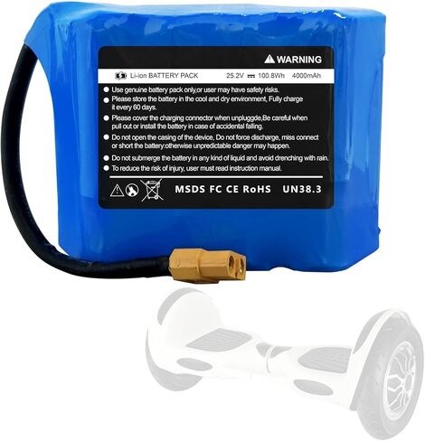 حزمة بطارية قابلة لإعادة الشحن 25.2 فولت 4 أمبير في الساعة بديلة لـ Jetson-Rave المتوافقة مع بطارية قابلة للشحن Hover-1 Superstar/Chrome 7S2P مع قابس XT60 (تناسب 29.4 فولت) in Kuwait