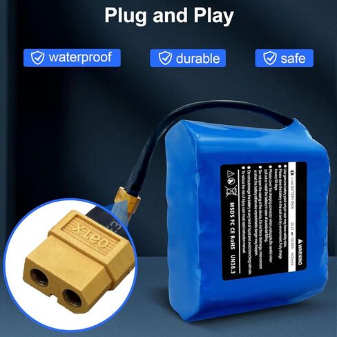 حزمة بطارية قابلة لإعادة الشحن 25.2 فولت 4 أمبير في الساعة بديلة لـ Jetson-Rave المتوافقة مع بطارية قابلة للشحن Hover-1 Superstar/Chrome 7S2P مع قابس XT60 (تناسب 29.4 فولت) in Kuwait