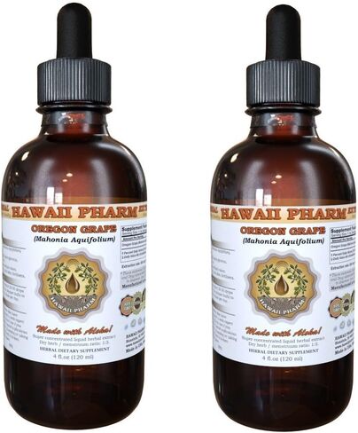 Hawaii Pharm Oregon (Mahonia aquifolium) Liquid Extract, Tincture, Herbal Supplement, Made in USA, 2 fl.oz in Saudi Arabia