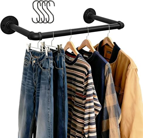Industrial Pipe Hook, Wrought Iron Coat Hook, Heavy Duty DIY Wall-Mounted Rustic Style Coat Rack, Suitable for Farmhouse and Kitchen Decor, Matte Black Hook (3) in Saudi Arabia