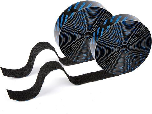 Heavy Duty Hook and Loop Strips with Adhesive| 15 Foot Roll | Strong Sticky Back Fastener Holds 16 lbs | Industrial Strength Tape Stick for Indoor & Outdoor Use,2in Width, Black in Kuwait