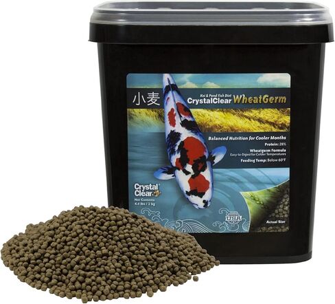 Crystalclear Koi & Pond Fish Food - German القمح - حجم بيليه 3.0 مم - 4.4 رطل دلو in Kuwait