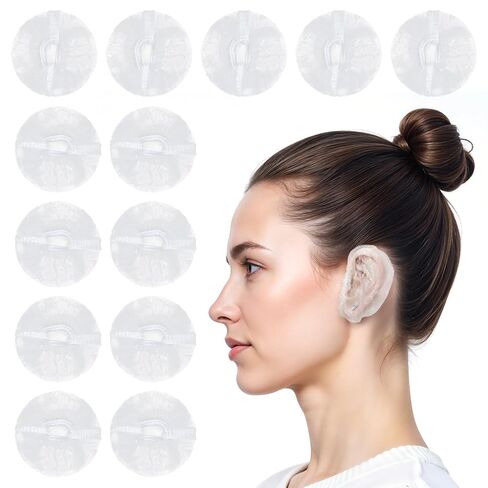 Kifmurase 400Pcs Ear Covers for Shower, Disposable Ear Covers for Hair Dye, Waterproof Lightweight Ear Shower Caps Hair Dye Ears Protectors, Elastic Clear Small Caps for Salon Bathing Travel Adults in Saudi Arabia