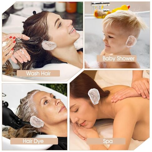 Kifmurase 400Pcs Ear Covers for Shower, Disposable Ear Covers for Hair Dye, Waterproof Lightweight Ear Shower Caps Hair Dye Ears Protectors, Elastic Clear Small Caps for Salon Bathing Travel Adults in Saudi Arabia