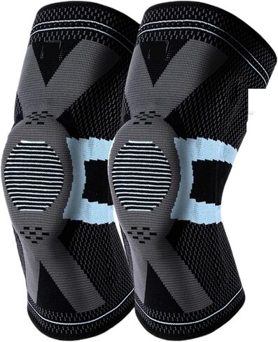 Wheel Speed Sensor 1 Pair Fitness Knee Pads Silicon Padded Patella Brace Kneepad Joint Support Compression Sleeve ABS Wheel Speed Sensor Front(GY,L) in Saudi Arabia