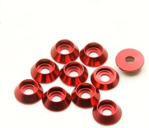 RC Models For Aluminum M3 Countersunk Head Washer Gasket Cap Screw Model Upgrade Accessories 10Pcs RC Assemble Replace Parts(Red) in Saudi Arabia