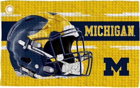 منشفة جولف Northwest NCAA Michigan Wolverines، نسيج وافل من الألياف الدقيقة مرخص رسميًا، ماص مقاس 16×25 بوصة، ملحق تنظيف النادي، تصميم مضيء in Saudi Arabia