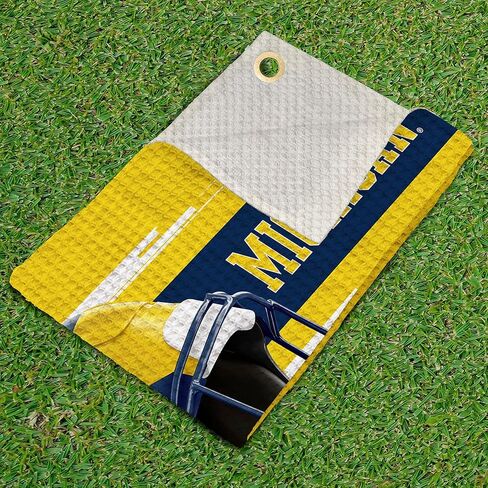 منشفة جولف Northwest NCAA Michigan Wolverines، نسيج وافل من الألياف الدقيقة مرخص رسميًا، ماص مقاس 16×25 بوصة، ملحق تنظيف النادي، تصميم مضيء in Saudi Arabia