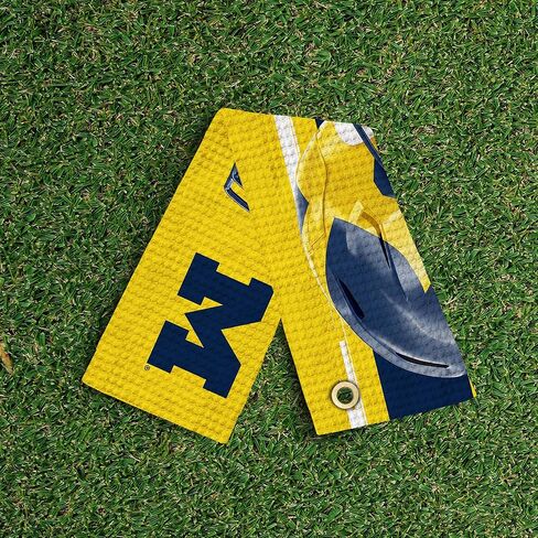 منشفة جولف Northwest NCAA Michigan Wolverines، نسيج وافل من الألياف الدقيقة مرخص رسميًا، ماص مقاس 16×25 بوصة، ملحق تنظيف النادي، تصميم مضيء in Saudi Arabia