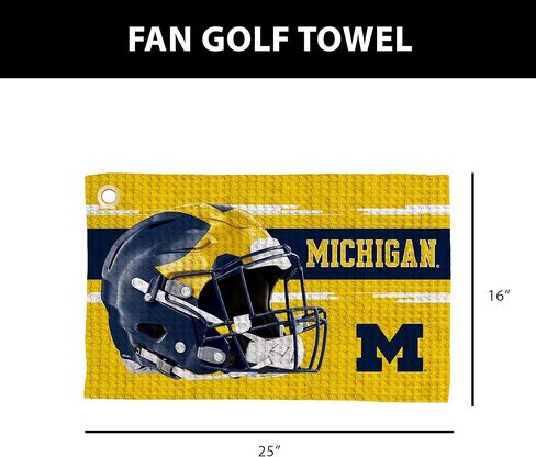 منشفة جولف Northwest NCAA Michigan Wolverines، نسيج وافل من الألياف الدقيقة مرخص رسميًا، ماص مقاس 16×25 بوصة، ملحق تنظيف النادي، تصميم مضيء in Saudi Arabia