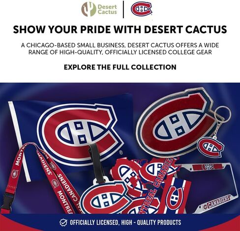 حامل شارة قابل للسحب من Desert Cactus Montréal Canadiens، بكرة معرف فريق NHL مع مشبك تذكرة للحبل والعمل والمدرسة والمكتب in Saudi Arabia