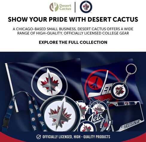 Desert Cactus Winnipeg Jets Retractable Badge Holder NHL Team ID Reel with Ticket Clip for Lanyard, Work, School & Office Access in Saudi Arabia