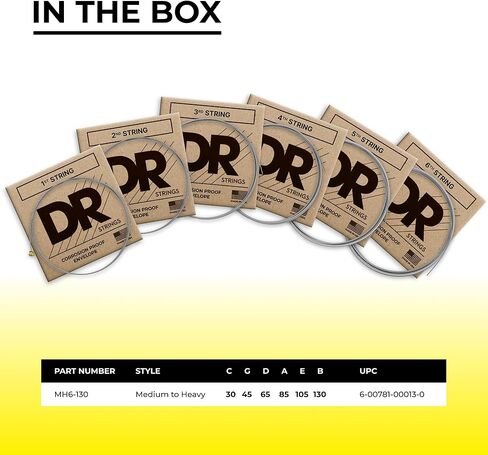 DR Strings Lo-Rider - جهير سداسي من الفولاذ المقاوم للصدأ 30-130 in Saudi Arabia
