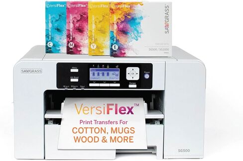 Sawgrass SG500 VersiFlex Printer Bundle, Innovative Inks & Light Heat Transfer Paper Bundle - Soft-Touch Infusible Ink, 8.5x11 Paper - Professional Results on Untreated Fabric and Wood in Kuwait
