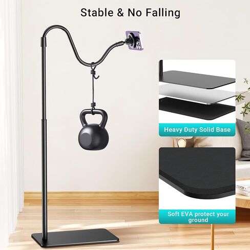 Floor Fire Tablet Stand للقراءة في السرير مع صفحة Turner Remote ، Fire HD 8 9 10 Max Tablet Holder Associaty مع Scrolling Ring Clicker متوافق مع iPad iPhone Android هواتف in Kuwait