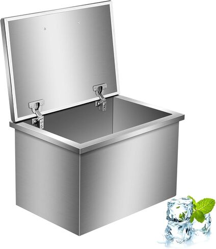 Drop in Ice Chest, Ice Cooler with 304 Stainless Steel Cover Drop in Ice Bin Included Drain-Pipe and Drain Plug for Cold Wine Beer in Kuwait