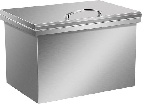 Drop in Ice Chest, Ice Cooler with 304 Stainless Steel Cover Drop in Ice Bin Included Drain-Pipe and Drain Plug for Cold Wine Beer in Kuwait