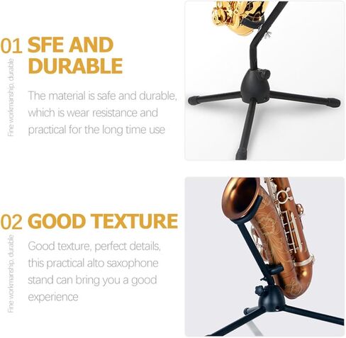Portable Tripod Tenor Saxophone Stand Bracket, Foldable Alto Saxophone Rack for Home Use, Reliable Wind Instrument Holder with Stable Support in Kuwait