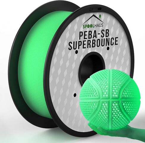 خيوط بيبا 1.75 ملم كاملة 1 كجم SpoolHaus Super Bounce | خيوط مرنة عالية الارتداد | مادة TPU فائقة الجودة بنسبة 78% لإرجاع الطاقة | خيوط طابعة ثلاثية الأبعاد لكرة السلة بدون هواء، خفيفة الوزن، برتقالية، 1 كجم in Kuwait