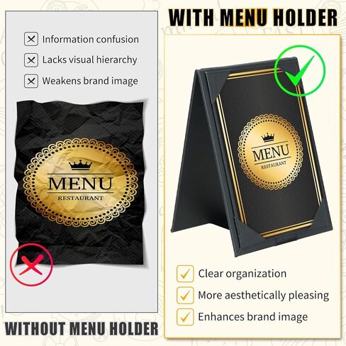 PU Leatherette Table Tents, 5"x 7" Double-Sided Menu Holder, A-Frame Table Tents Menu Cover, 2 Side Drink Dessert Menu Folders for Restaurant, Bar, Cafe, Wedding, Foldable (6 Pack, 5" x 7") in Saudi Arabia